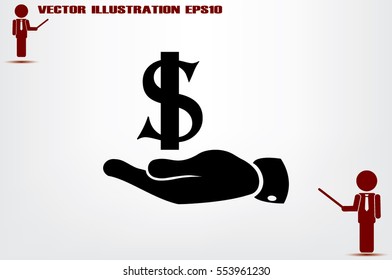 hand dollar icon 