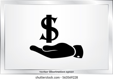 hand dollar icon 