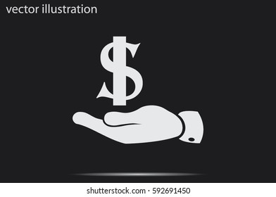 hand dollar icon.