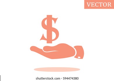 hand dollar icon.