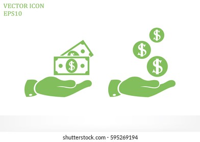 hand dollar icon.