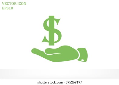 hand dollar icon.