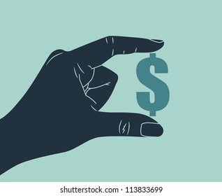 hand with dollar symbol