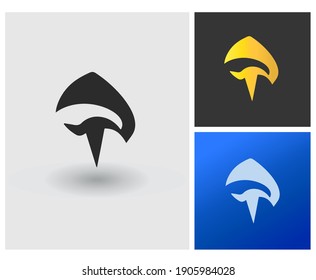 Logo de una donación de mano, AI en el logo de un alfabeto inicial