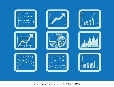 hand doodle Business Graph charts 