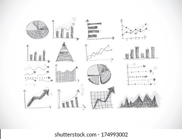 hand doodle Business Graph charts