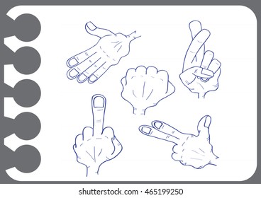 hand doodle set on white paper
