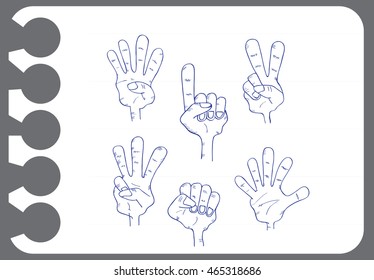 hand doodle set on white paper