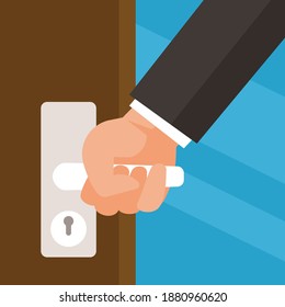 Hand Door Handle Vector Design