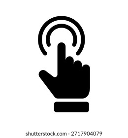 Hand Double Click Gesture Icon Solid Vector