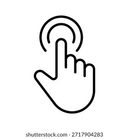 Hand Double Click Gesture Icon Outline Vector