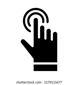 Hand double click glyph icon style. Vector. Isolate on white background.