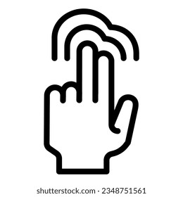 Hand double click line icon. Double tap vector illustration isolated on white. Two fingers click outline style designed for and app. Eps 10.