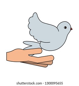 Hand with dove