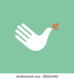 Hand as dove of peace. Creative icon.?