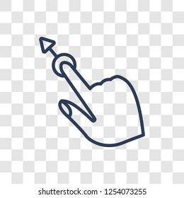 hand Drag Up icon. Trendy linear hand Drag Up logo concept on transparent background from Hands collection
