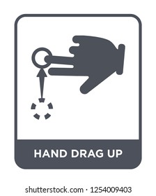 hand drag up icon vector on white background, hand drag up trendy filled icons from Hands and guestures collection, hand drag up simple element illustration
