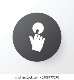 Hand, die das Symbol zieht. Qualitativ hochwertiges, isoliertes Pressereelement im trendigen Stil.