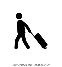 Hand Dragging Suitcase Behind Travel Luggage in Motion