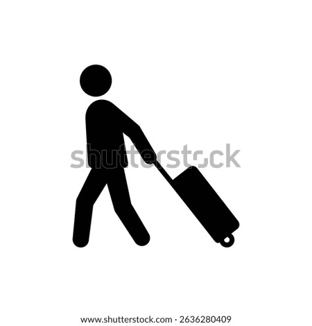 Hand Dragging Suitcase Behind Travel Luggage in Motion