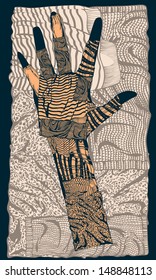 Hand drapery collage.