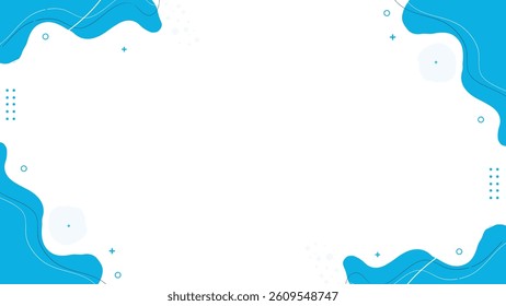 Hand draw abstract background with blue and grey geometric shapes, dots, and lines for presentation