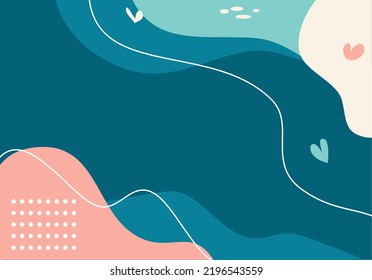hand draw abstract backgrounds. Hand drawn various doodle shapes and objects. Modern contemporary trendy vector illustration. pastel colors