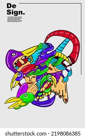 hand draw abstract colorful background, abstract art illustration, suitable for book covers, wall decorations, t-shirts, wallpapers, and others