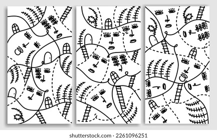 Dibujo a mano línea continua abstracta arte de línea estética