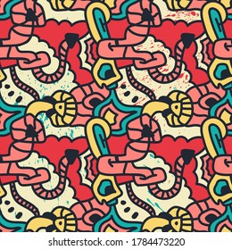 Dibujar mano a mano un patrón abstracto y sin fisuras.