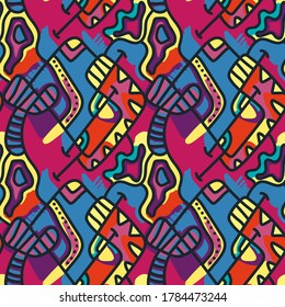 Dibujar mano a mano un patrón abstracto y sin fisuras.
