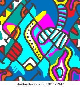 Dibujar mano a mano un patrón abstracto y sin fisuras.