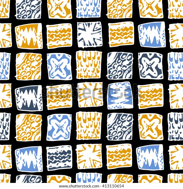 Hand Draw Abstract Pattern Ceramic Tiles Stock Vector (Royalty Free ...