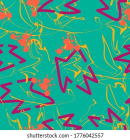 Hand draw abstract patterns with dots and crowns on the seamless background.