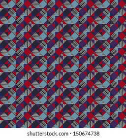 Hand draw abstract retro geometric seamless pattern