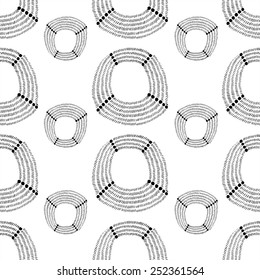 Hand draw abstract a round image. Seamless pattern.