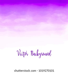 Hand draw abstract ultra violet watercolor on white background. Spot. Texture background. Color 2018. Stock vector illustration.