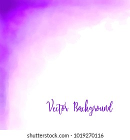 Hand draw abstract ultra violet watercolor on white background. Spot. Texture background. Color 2018. Stock vector illustration.