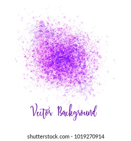 Hand draw abstract ultra violet watercolor on white background. Spot. Texture background. Color 2018. Stock vector illustration.