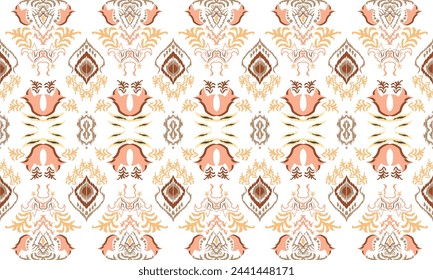 Dibujo a mano africano Ikat floral paisley embroidery.geometric étnico oriental pattern tradicional.Aztec style ilustración abstracta.great para textiles, banners, fondos de pantalla, diseño de vector de envoltura.