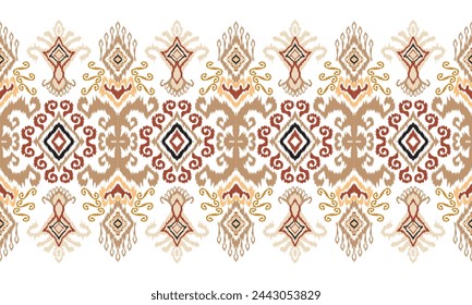 Hand draw African Ikat floral paisley embroidery.geometric ethnic oriental pattern traditional.Aztec style abstract vector illustration.great for textiles, banners, wallpapers, wrapping vector.