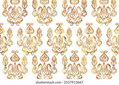Dessin à la main africain Ikat floral paisley broderie.géométrique ethnique oriental motif harmonieux traditionnel.