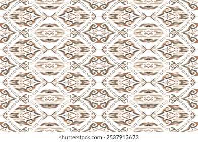 Hand draw African Ikat floral paisley embroidery.geometric ethnic oriental seamless pattern traditional."This content was created using vector drawing tools not generated by AI"
