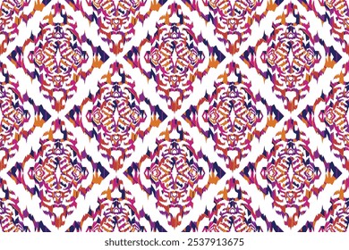 Dessin à la main africain Ikat floral paisley broderie.géométrique ethnique oriental motif harmonieux traditionnel.