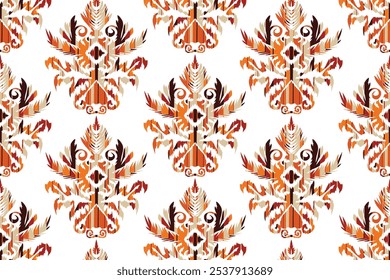 Dessin à la main africain Ikat floral paisley broderie.géométrique ethnique oriental motif harmonieux traditionnel.