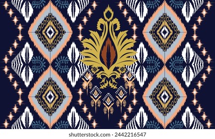 Hand draw African Ikat paisley embroidery.geometric ethnic oriental seamless pattern traditional.Aztec style abstract vector illustration.great for textiles, banners, wallpapers, wrapping vector.