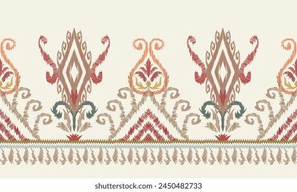 Hand draw African Ikat paisley embroidery.geometric ethnic oriental seamless pattern traditional.Aztec style abstract vector illustration.great for textiles, banners, wallpapers, wrapping vector.