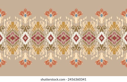 Handzeichnung afrikanische Ikat Paisley Stickerei.Geometrische ethnische nahtlose Muster traditionell.Aztec Stil abstrakte Vektorillustration.Ideal für Textilien, Banner, Bildschirmhintergründe, Vektorgrafik-Design