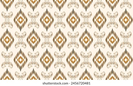 Hand draw african Ikat paisley embroidery.geometric ethnic oriental seamless pattern traditional.great for textiles, banners, wallpapers, wrapping vector design.