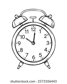hand draw alarm clock icon doodle